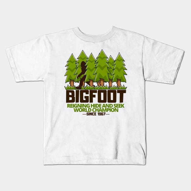 UFO CHRONICLES PODCAST - Bigfoot Hide & Seek World Champion Kids T-Shirt by UFO CHRONICLES PODCAST